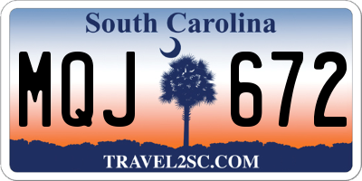 SC license plate MQJ672
