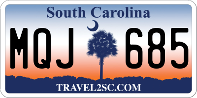 SC license plate MQJ685