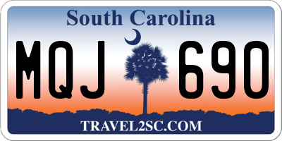 SC license plate MQJ690