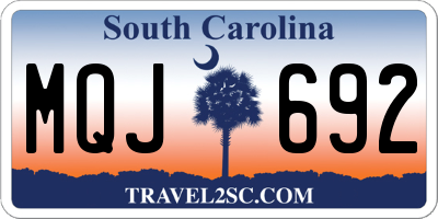 SC license plate MQJ692
