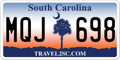 SC license plate MQJ698