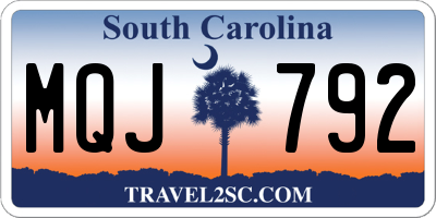 SC license plate MQJ792