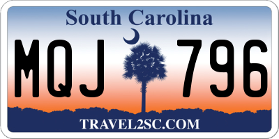 SC license plate MQJ796