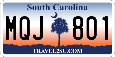SC license plate MQJ801