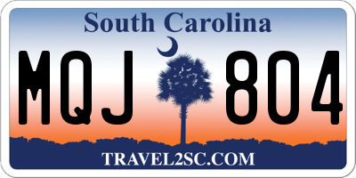 SC license plate MQJ804
