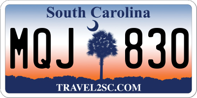 SC license plate MQJ830