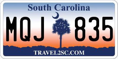 SC license plate MQJ835