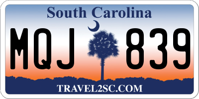 SC license plate MQJ839