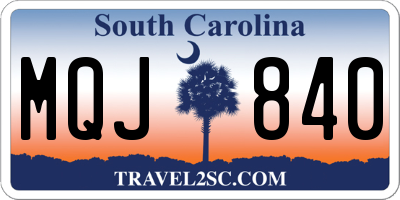 SC license plate MQJ840