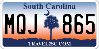 SC license plate MQJ865