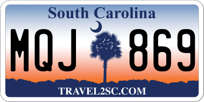 SC license plate MQJ869