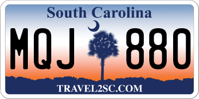 SC license plate MQJ880