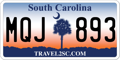 SC license plate MQJ893