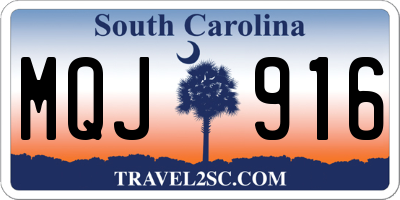 SC license plate MQJ916