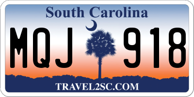 SC license plate MQJ918