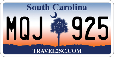 SC license plate MQJ925
