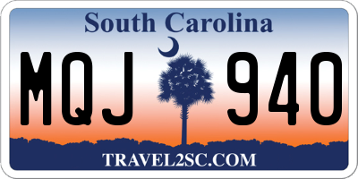 SC license plate MQJ940