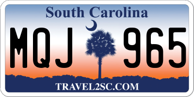 SC license plate MQJ965