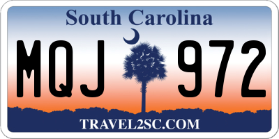 SC license plate MQJ972