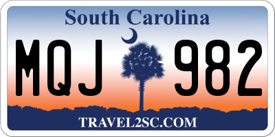 SC license plate MQJ982