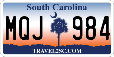 SC license plate MQJ984