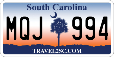 SC license plate MQJ994
