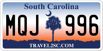 SC license plate MQJ996