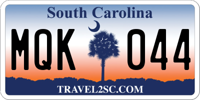 SC license plate MQK044