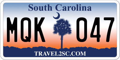 SC license plate MQK047