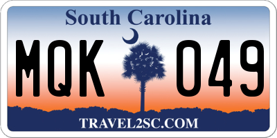 SC license plate MQK049