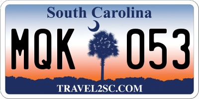 SC license plate MQK053