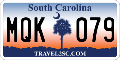 SC license plate MQK079
