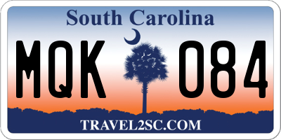 SC license plate MQK084