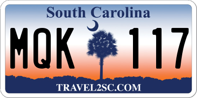 SC license plate MQK117