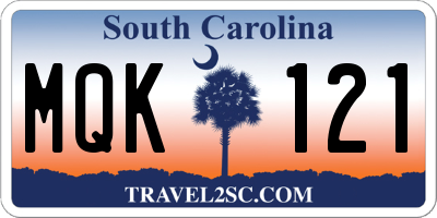 SC license plate MQK121