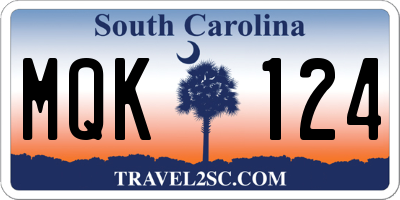 SC license plate MQK124