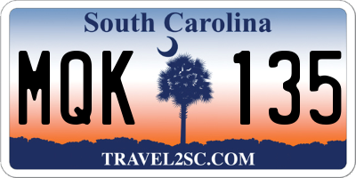 SC license plate MQK135