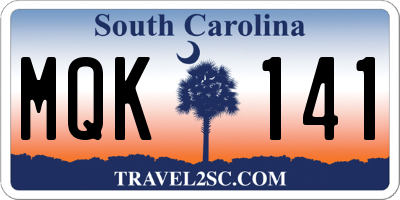 SC license plate MQK141