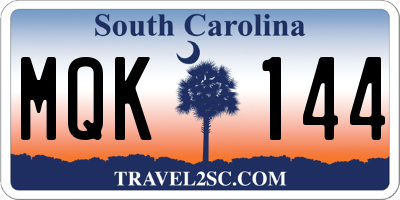 SC license plate MQK144
