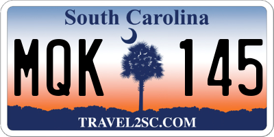 SC license plate MQK145
