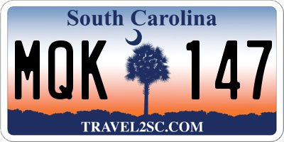 SC license plate MQK147