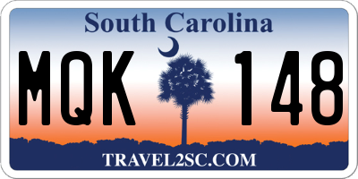 SC license plate MQK148
