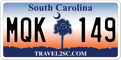 SC license plate MQK149