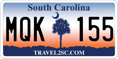SC license plate MQK155