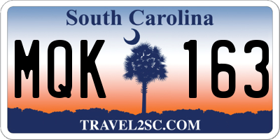 SC license plate MQK163
