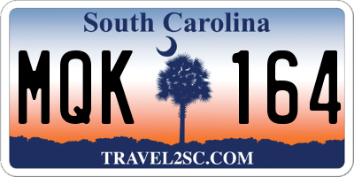 SC license plate MQK164