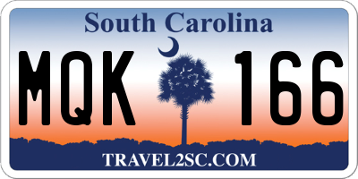 SC license plate MQK166