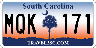 SC license plate MQK171