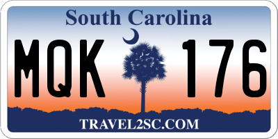 SC license plate MQK176