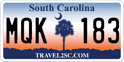 SC license plate MQK183